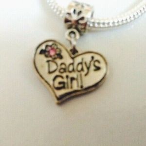 "Daddy's Girl" Dangling Charm Bead For European Style Charm Bracelets